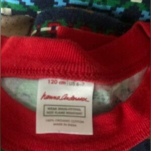 Hanna Andersson Gnome Christmas Holiday Pajamas organic cotton size 6-7 used